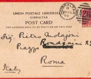 aa2339 - GIBRALTAR - Postal History - POSTCARD to ITALY 1902