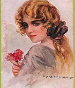 af1857 - VINTAGE POSTCARD - Glamour Ladies  - ARTIST SIGNED  Corbella 1918