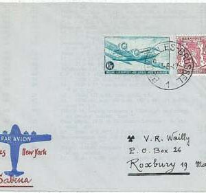 21425 - BELGIUM - POSTAL HISTORY - 1st FLIGHT COVER - Brussels NEW YORK 1947