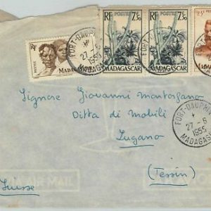 62389 - MADAGASCAR - POSTAL HISTORY - Airmail COVER to SWITZERLAND 1955