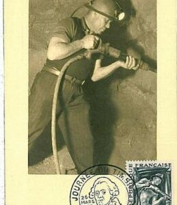 14897  - FRANCE  - POSTAL HISTORY - MAXIMUM CARD - PETIT METIERS: MINING  1949