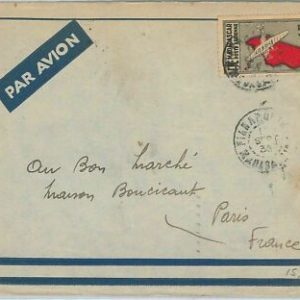 44940 -- MADAGASCAR - POSTAL HISTORY - Airmail COVER to FRANCE 1936