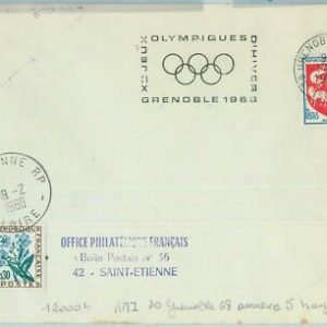 68017 - FRANCE - POSTAL HISTORY - GRENOBLE 1968 WINTER Olympic Games POSTMARK