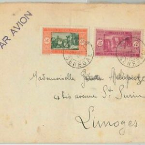 45219 - SENEGAL - POSTAL HISTORY - AIRMAIL COVER to FRANCE 1933