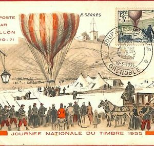 aa3354 - FRANCE - POSTAL HISTORY - MAXIMUM CARD - 1955 Balloon SERRES