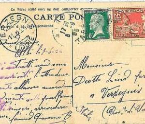 30924 - FRANKREICH - POSTGESCHICHTE - OLYMPISCHE SPIELE Briefmarken auf...