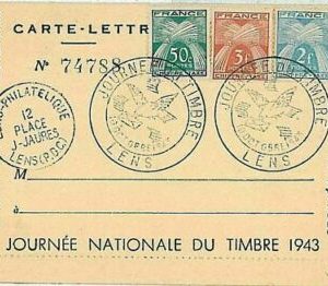 12256 - FRANKREICH - POSTGESCHICHTE - SonderBRIEF KARTE 1943 Vögel Tauben...