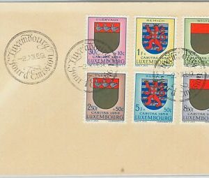 56224 - LUXEMBOURG - POSTAL HISTORY: MICHEL 616/7 FDC COVER 1959 HERALDRY Lion