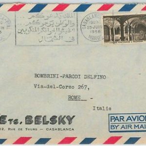 45028 - French MAROC Morocco - POSTAL HISTORY - AIRMAIL COVER to ITALY 1956
