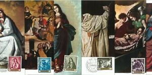 68896 - SPAIN - Set of 10 MAXIMUM CARDS 1963 - ART Zurbaran