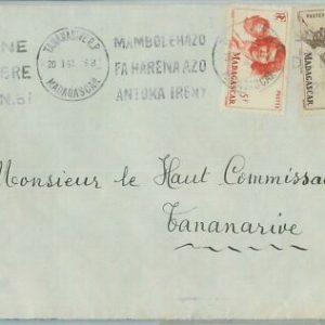 77371 - MADAGASKAR - POSTGESCHICHTE - UMSCHLAG 1951 - ORTSPOST