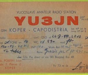 ae8028 - RADIO CARD - SLOVENIA - Capodistria - AS IS