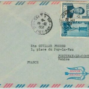 45319 - VIETNAM - POSTGESCHICHTE - FLUGPOSTBRIEF nach FRANKREICH 1951