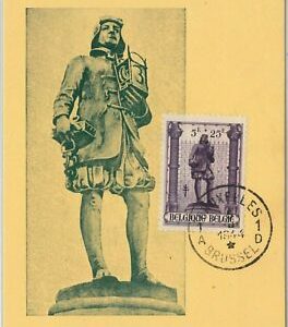 57013 - BELGIEN - POSTGESCHICHTE: MAXIMUM KARTE 1944 - KUNST Architektur
