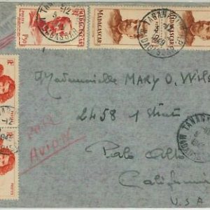44961 -- Französische Kolonien: MADAGASKAR - POSTGESCHICHTE - UMSCHLAG nach...