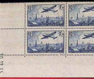 94830a - FRANKREICH - BRIEFMARKEN - Yvert # AIRMAIL 35 - Block von 4 Münzen...