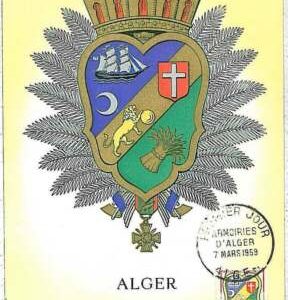38750 - Algerien - POSTGESCHICHTE - MAXIMUM KARTE 1959 - Heraldik LÖWEN -...