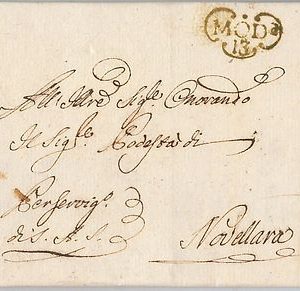 47125 ANTICHI STATI  storia postale - PRECURSORI busta prefilatelica MODENA 1780