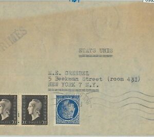 69926 - FRANKREICH - POSTGESCHICHTE - DRUCKSACHENBESCHLAG nach USA
