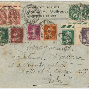 FRANKREICH - POSTGESCHICHTE: BRIEF nach PALMA DE MALLORCA Spanien 1928 -...
