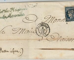 FRANKREICH - POSTGESCHICHTE: Yvert # 4 CERES auf BRIEF - MARSEILLES STEMPEL