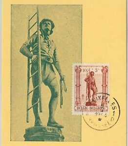 57008 - BELGIEN - POSTGESCHICHTE: MAXIMUM KARTE 1944 - KUNST Architektur