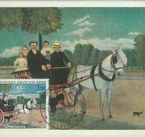 81256 - FRANKREICH - Postgeschichte - MAXIMUM Karte - KUNST Pferde HUND 1967