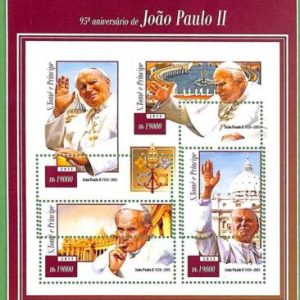 A3505-Sao Tome & Principe ERROR MISSPERF 2015 PEOPLE religions POPE John Paul II