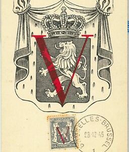 57017 - BELGIUM - POSTAL HISTORY: MAXIMUM CARD 1945 - HERALDRY Lions ROYALTY