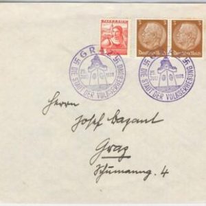 49899 - AUSTRIA / GERMANY - POSTAL HISTORY - COVER with nice POSTMARK-WATCH 1938
