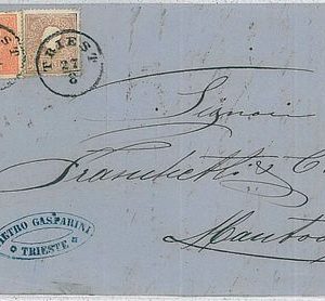 36768  AUSTRIA  periodo LOMBARDO VENETO - TYP II Bunt Frankatur - da TRIESTE