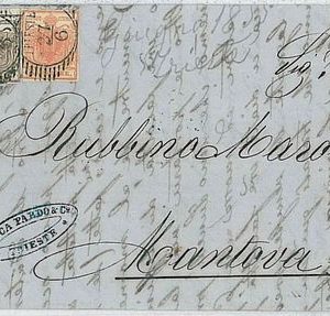36770  AUSTRIA  periodo LOMBARDO VENETO - 3 + 6 Kreuzer - da TRIESTE a  MANTOVA