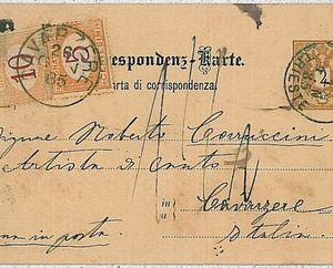 36751  AUSTRIA - INTERO POSTALE da TRIESTE a CAVARZERE - TASSATO in ARRIVO 1885