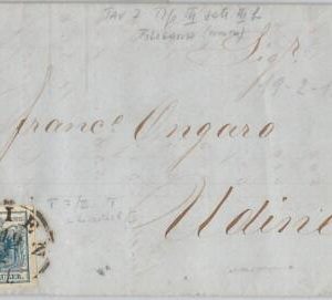 51175  -  AUSTRIA -  POSTAL HISTORY: 9 KR with WATERMARK on COVER to UDINE 1855