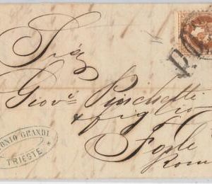 51180 - AUSTRIA - POSTAL HISTORY: UNIFICATO 36a COVER FRONT from TRIEST to FORLI