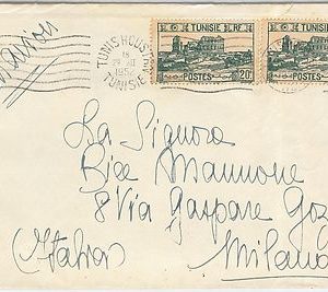56456 -   TUNIS  Tunisia - POSTAL HISTORY:  COVER to ITALY - 1952