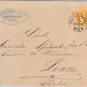 51177 -  AUSTRIA -  POSTAL HISTORY: 2 KR printed matter rate COVER to LECCE 1874