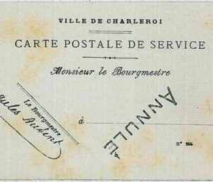 29869 - BELGIUM Belgium - POSTAL HISTORY - SERVICE Stationery Card: CHARLEROI