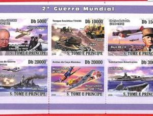 A4519 - SAO TOME & PRINCIPE - ERROR MISPERF: 2008 WW II, Churchill, De Gaulle,