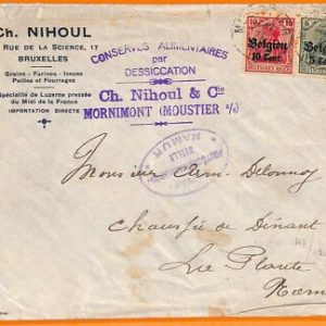 99047 - BELGIEN Deutsche Besetzung - POSTGESCHICHTE - BRIEF von MOUSTIER 1917