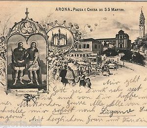 55654 -- CARTOLINA d'Epoca - LAGO MAGGIORE:  Arona 1900 - BELLA!
