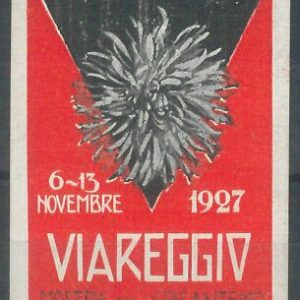 80918 - CHIUDILETTERE d'Epoca - LUCCA  - VIAREGGIO  Mostra Fiori Crisantemi 1927