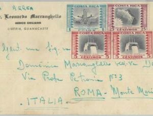 81577 - COSTA RICA - Postal History - Airmail COVER to ITALY 1957 not postmarked