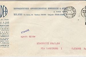 48472 - ITALIA REPUBBLICA - STORIA POSTALE  --  LAVORO 5 Lire su BUSTA 1953