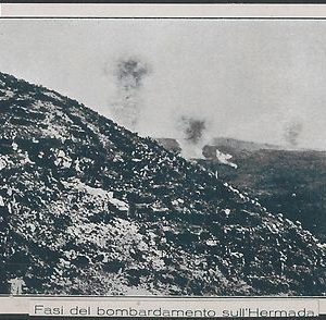 52954  - EX- LIBRIS - GORIZIA : Fasi bombardamento sull'Hermada