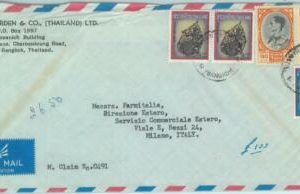 84671 - THAILAND Siam - POSTAL HISTORY - MIXED FRANKING on COVER to ITALY  1970