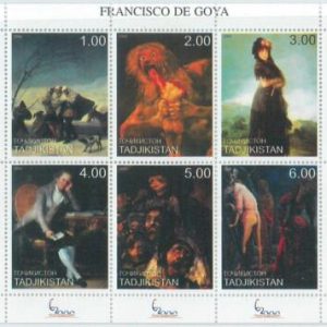 1871 - TAJIKISTAN, 2000 MINIATURE SHEET: Francisco de Goya, art, Spain