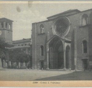 80943  - CARTOLINA d'Epoca - LODI citta'  - CHIESA San FRANCESCO  1939