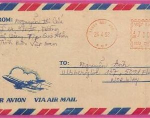ag1531 - VIETNAM -  Postal History - COVER to NORWAY - Air mail -1992