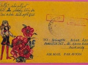 ag1535 - VIETNAM - Postal History - Air Mail COVER to NORWAY 1980's